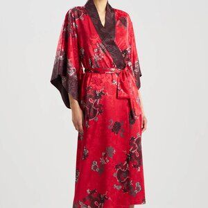 Natori Imperial Dragon Jacquard Robe Size M